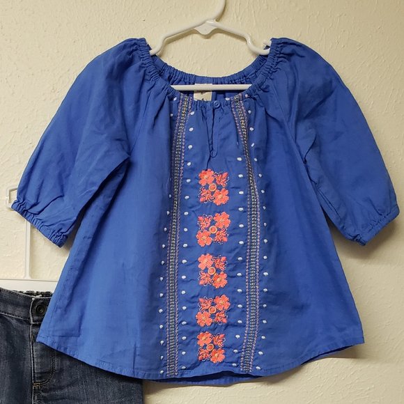 OshKosh blue floral shirt - Picture 1 of 4